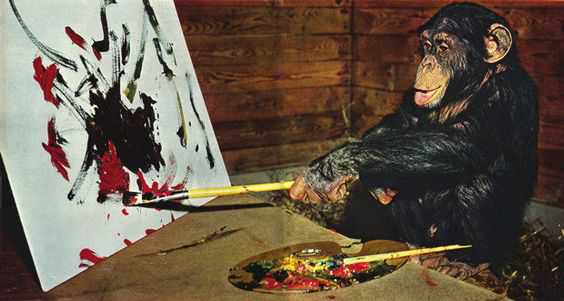 chimpanzee painting-zedua