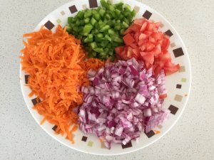 Chopped vegetables - Mini Masala Idli