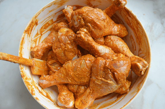 Second time marinating the chicken pecies - Tandoori Chicken Recipe