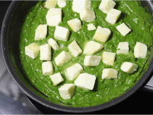 Palak Paneer Vegetable Fried Rice - adding panner